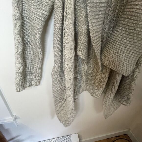 YIGAL AZROUEL Chunky Knit Merino Draped Front Cardi Sweater Women S OVERSIZE - Picture 8 of 15